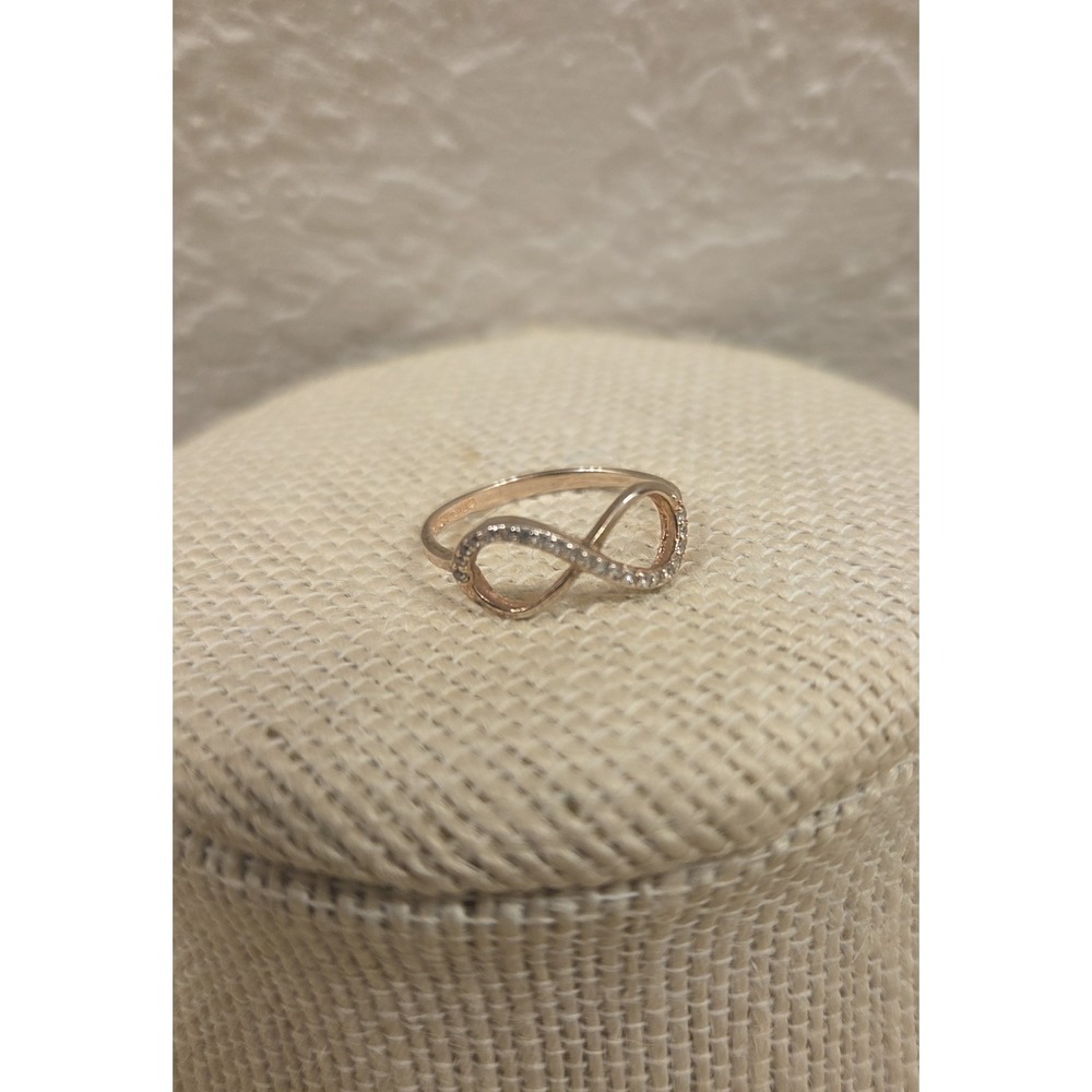 Rose Gold Over Sterling Silver 925 Infinity Ring Size 6.75
